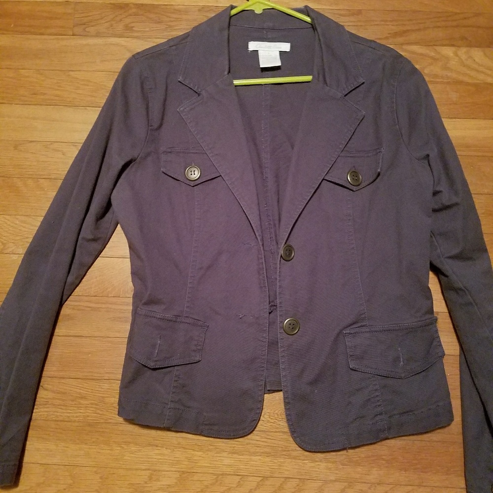 Distressed navy blazer